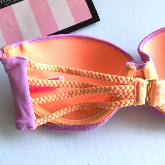 VICTORIAS SECRET STRAPLESS PURPLE BIKINI TOP NWOT SIZE 34C - Picture 8 of 16